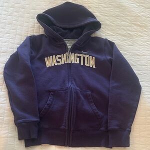 University of Washington Nike Kids Dark Purple zip front hoodie